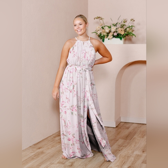 Chiffon FAUX-WRAP Dresses with Bow Clover